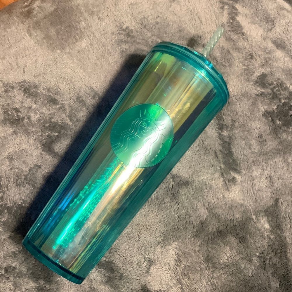 Starbucks 2021 Kaleidoscope Turquoise Prism Teal Diamond Tumbler Cold Cup Venti